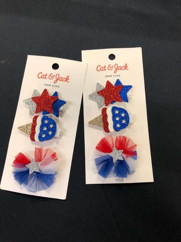 Photo 2 of 2 Girls' 3pk Americana Clips - Cat & Jack™
