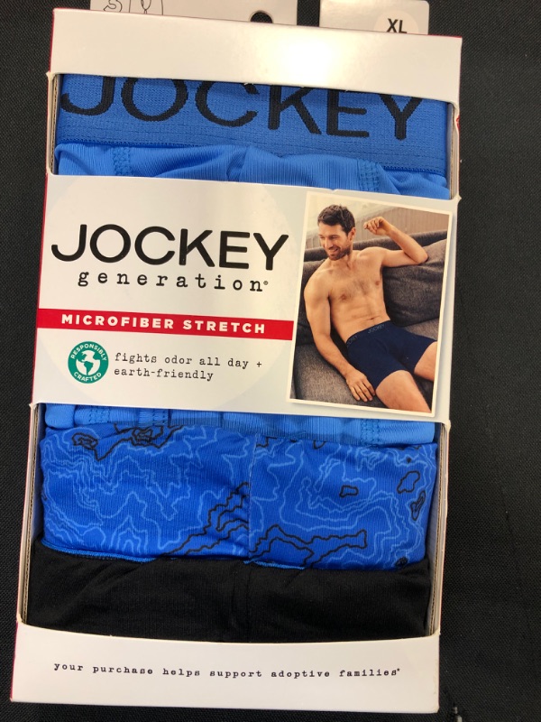 Photo 2 of Jockey Generation™ Men's Micro Stretch 3pk Boxer Briefs - Blue

