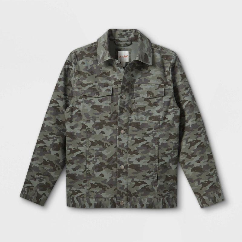 Photo 1 of Boys' Button-up Cao Shirt Jacket - Cat & Jack™ Olive Green --- m
