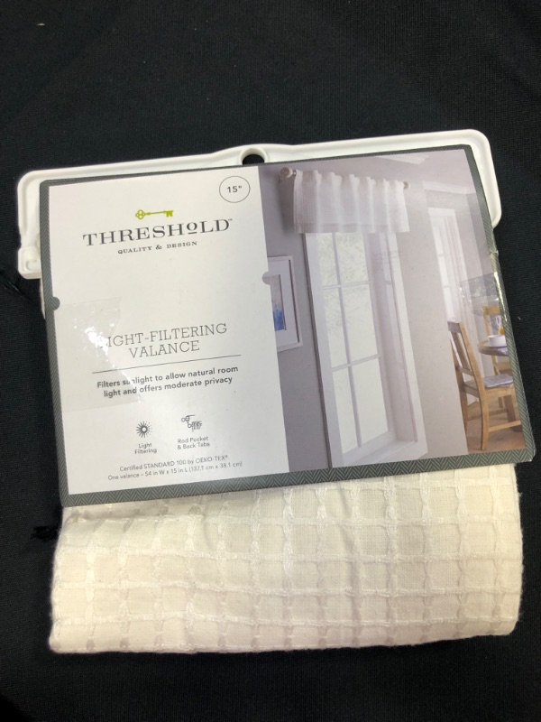 Photo 1 of 1pc 54"x15" Light Filtering Honeycomb Window Valance Ivory - Threshold™

