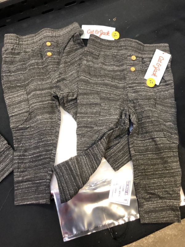 Photo 2 of 2 pack Toddler Boys' Jersey Knit Jogger Pull-On Pants - Cat & Jack Charcoal Gray 18M
