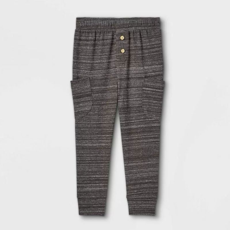 Photo 1 of 2 pack Toddler Boys' Jersey Knit Jogger Pull-On Pants - Cat & Jack Charcoal Gray 18M
