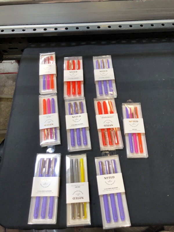 Photo 1 of 10 PC LOT, Post-it 3ct Felt Tip Colored Pen Set AND MARKER SETS
