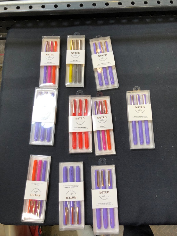 Photo 1 of 10 PC LOT, Post-it 3ct Felt Tip Colored Pen Set AND MARKER SETS
