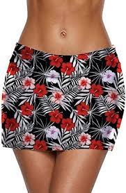 Photo 1 of Alex Vando Womens Swim Skirt Solid Color Waistband Swim Shorts Bathing Suit Bottom