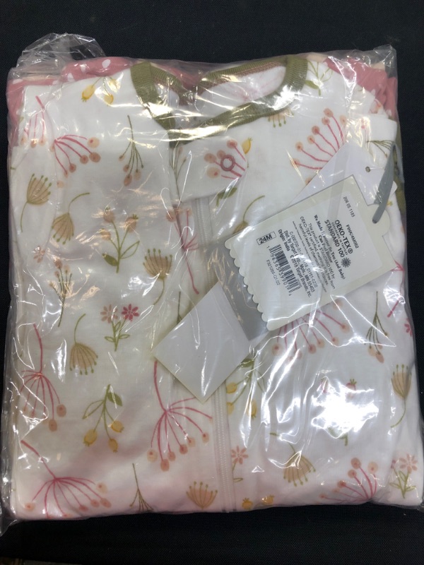 Photo 2 of Baby Girls' 3pk Prairie Floral Tight Fit Zip-Up Sleep N' Play - Cloud Island™ Pink SZ 24M