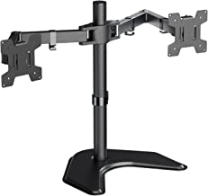 Photo 1 of WALI Dual Monitor Stand, Free Standing Desk Mount for 2 Monitors up to 27 inch, 22 lbs. Weight Capacity per Arm, Fully Adjustable with Max VESA 100x100mm (MF002), Black