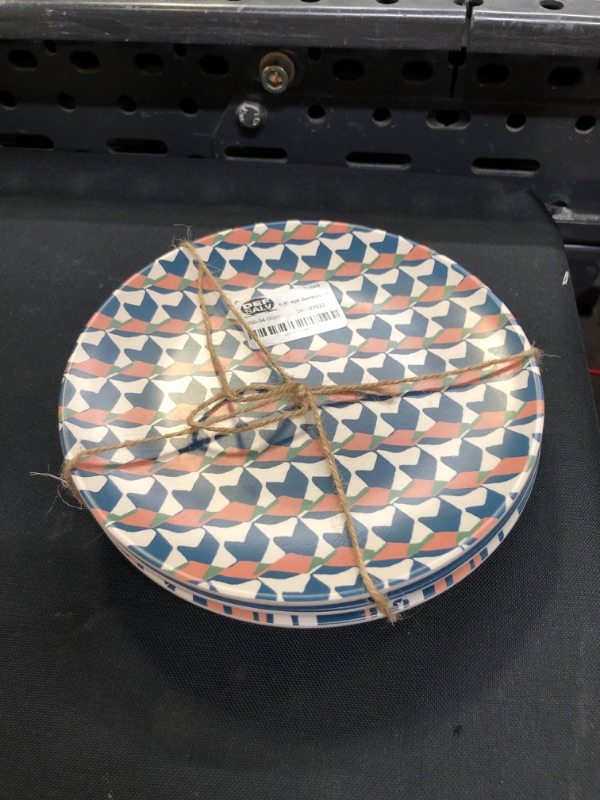 Photo 2 of 6.8" 4pk Bamboo and Melamine Mixed Pattern Appetizer Plates - Threshold™

