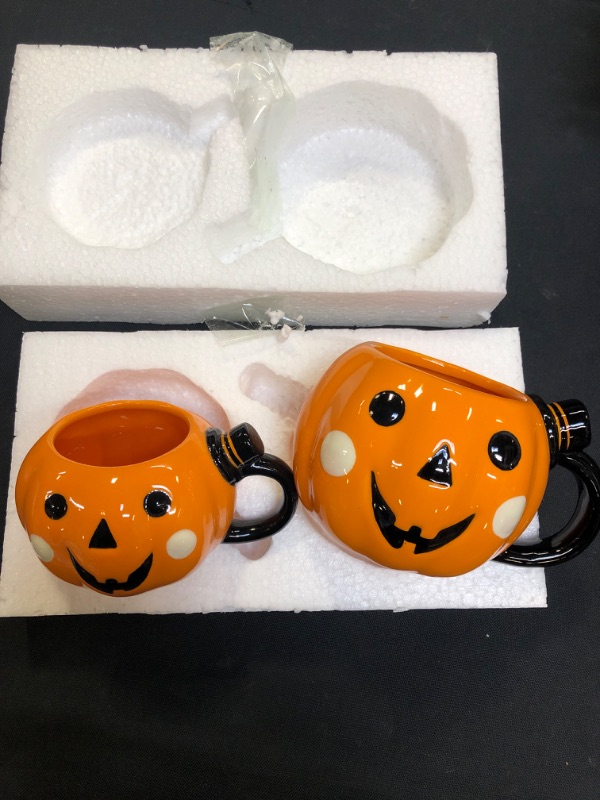 Photo 4 of 2pk Stoneware Figural Pumpkin and Mini Pumpkin Mugs - Hyde & EEK! Boutique
