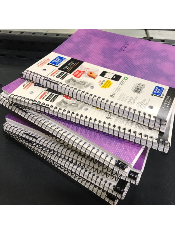 Photo 1 of 12pcs Five Star   Subject College Ruled Spiral Notebook Purple
