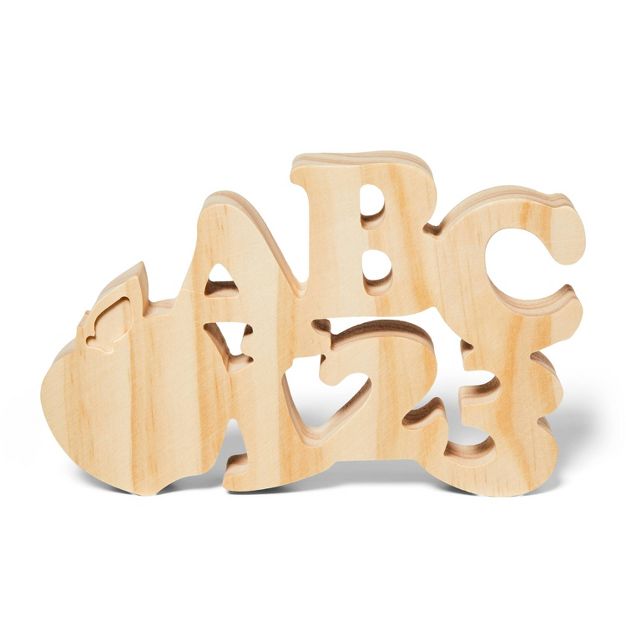 Photo 1 of 2 pcs Wood Word Base ABC123 - Mondo Llama™---Dimensions (Overall): 4.64 Inches (H) x .98 Inches (W) x 7.48 Inches (D)


