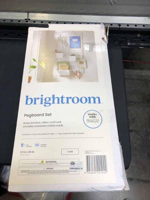 Photo 2 of 13" X 26" Pegboard Set White - Brightroom™
