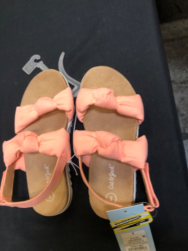 Photo 2 of  Girls' Elena Footbed Sandals - Cat & Jack Coral Pink 1