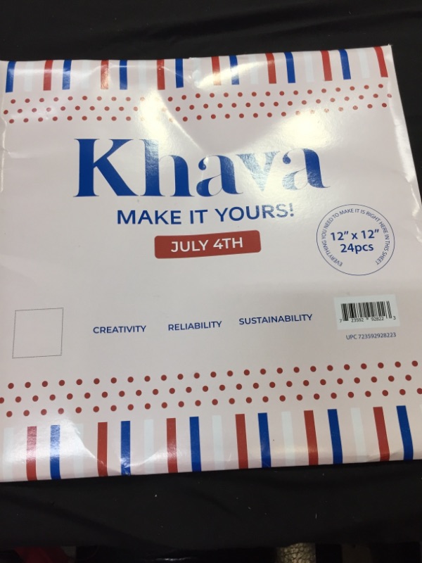 Photo 1 of Khava Vinyl Sheets - 24 Pack Self Adhesive Permanent Vinyl in Assorted Top Gun Colors in Opaque Glossy Glitter Finishes, 12” x 12” Waterproof Sheets for July 4th Decor, DIY Crafts