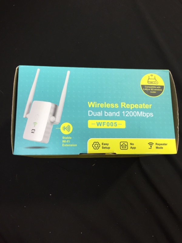 Photo 2 of WiFi Extender Signal Booster Up to 3000sq.ft and 32 Devices , Wireless Internet Repeater, WiFi Range Extender, Long Range Amplifier, Up to 1200Mbps Speed, 2.4GHz/5GHz, 1-Tap Setup, Alexa Compatible