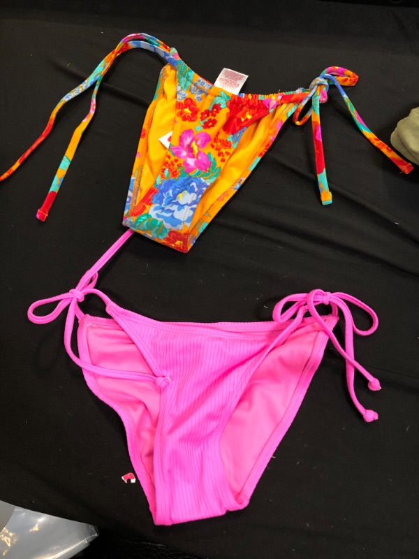 Photo 2 of 2 ITEMS Juniors' Ribbed String Bikini Bottom - Xhilaration™ SIZE XS 
