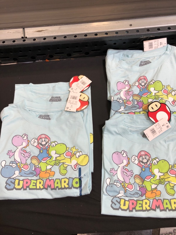 Photo 1 of 4 ITEM COUNT Women's Super Mario Short Seeve Graphic T-Shirt - SIZE TWO L/ ONE XXL /ONE S 
