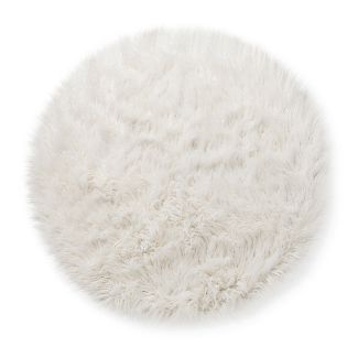 Photo 1 of 3' Faux Fur Round Rug White - Pillowfort™ (MINOR DAMAGE) 

