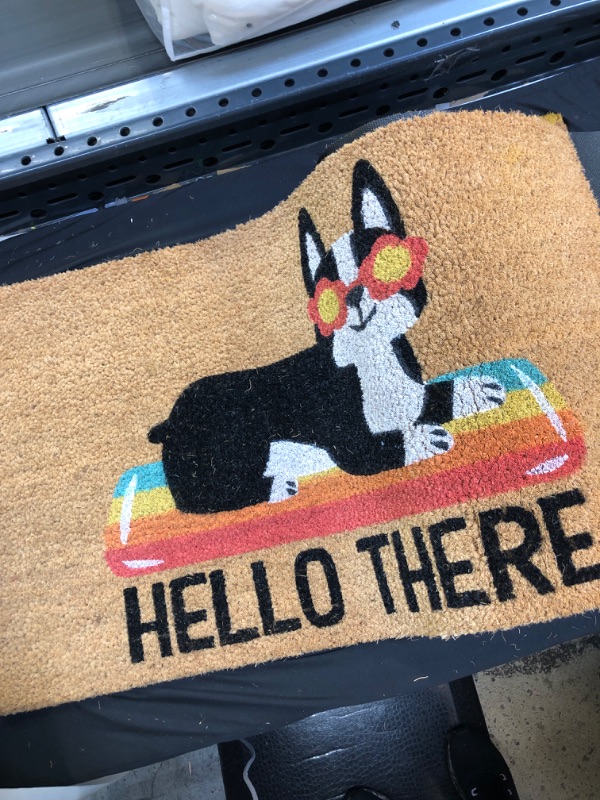 Photo 4 of 2 ITEM COUNT 1'6"x2'6" Hello Pineapples Doormat Yellow - Sun Squad™ & 1'6x2'6 Hello Summer Dog Doormat Natural - Sun Squad

