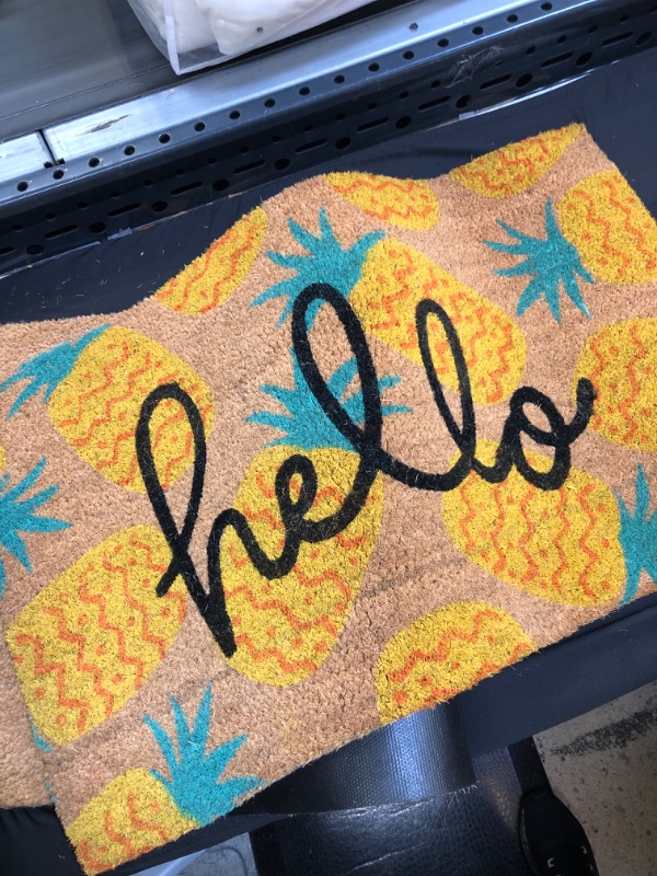 Photo 3 of 2 ITEM COUNT 1'6"x2'6" Hello Pineapples Doormat Yellow - Sun Squad™ & 1'6x2'6 Hello Summer Dog Doormat Natural - Sun Squad

