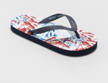 Photo 1 of GIRLS SAM TIE-DYE SLIP ON FLIP FLOPS SIZE L AND XL 2 PACK 