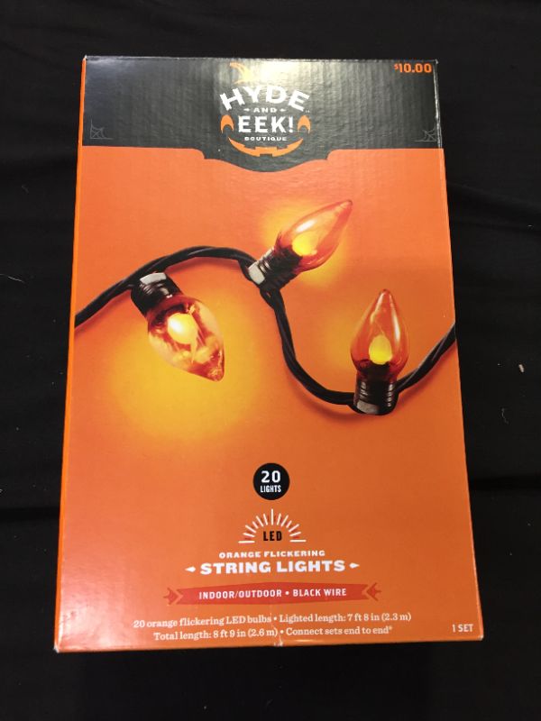Photo 2 of 20ct LED Halloween String Lights Orange Flicker - Hyde & EEK! Boutique™

