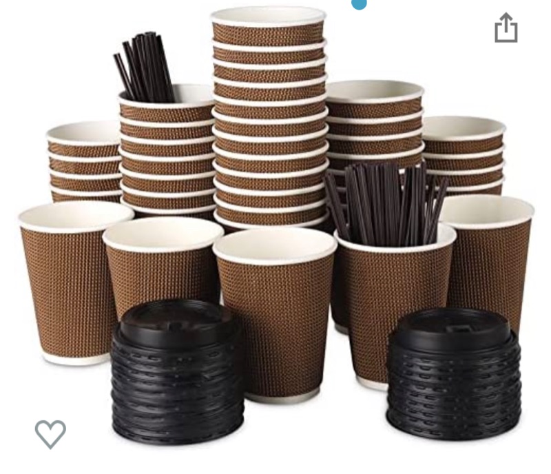 Photo 1 of ?12 Oz 80 Park?Coffee Cups with Lids and Straws, Insulated Double Wall Paper Coffee Cups with Lids, Disposable Coffee Cups 12 Oz Coffee Cups with Lids To Go Coffee Cups with Lids Hot Cups with Lids( Factory sealed)