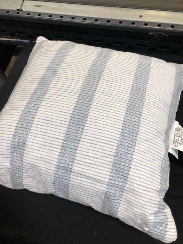 Photo 3 of 18" X 18" Bold Textured Stripe Square Throw Pillow Sour Cream/ - Hearth & Hand™ with Magnolia
