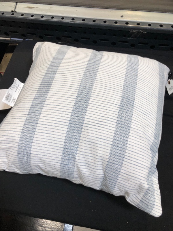 Photo 2 of 18" X 18" Bold Textured Stripe Square Throw Pillow Sour Cream/ - Hearth & Hand™ with Magnolia
