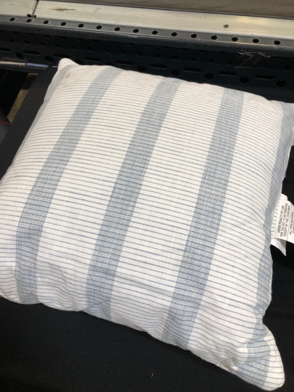 Photo 2 of 18" X 18" Bold Textured Stripe Square Throw Pillow Sour Cream/ - Hearth & Hand™ with Magnolia
