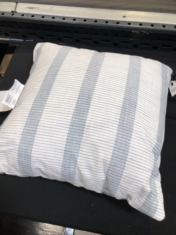 Photo 3 of 18" X 18" Bold Textured Stripe Square Throw Pillow Sour Cream/ - Hearth & Hand™ with Magnolia
