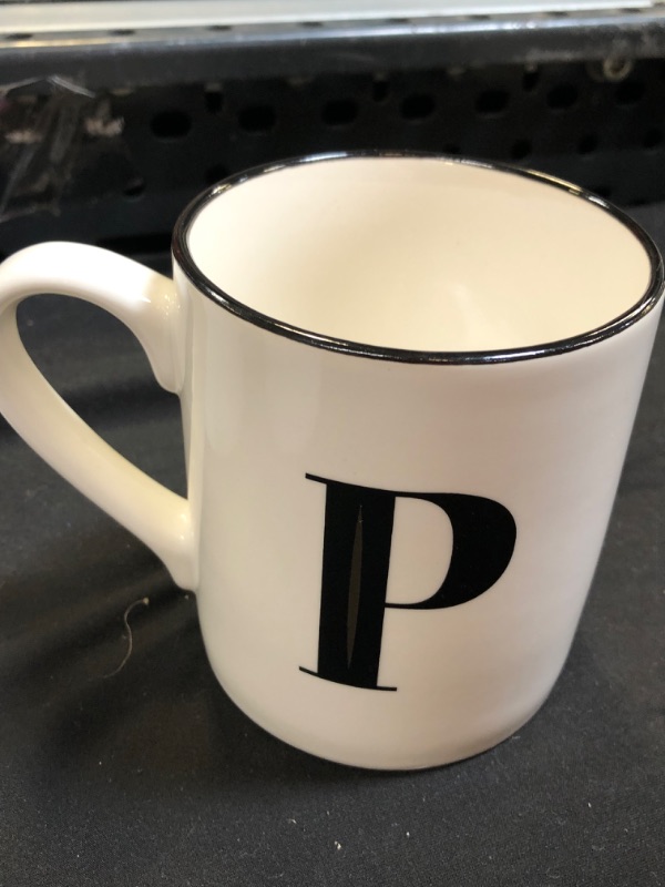 Photo 5 of 16oz Stoneware Monogram Mug White - Threshold™ " B " AND "M" AND "P" 3 MUGS
