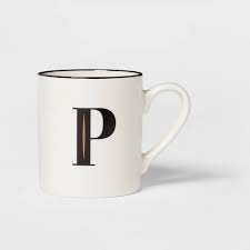 Photo 2 of 16oz Stoneware Monogram Mug White - Threshold��™ " B " AND "M" AND "P" 3 MUGS
