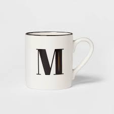 Photo 3 of 16oz Stoneware Monogram Mug White - Threshold™ " B " AND "M" AND "P" 3 MUGS
