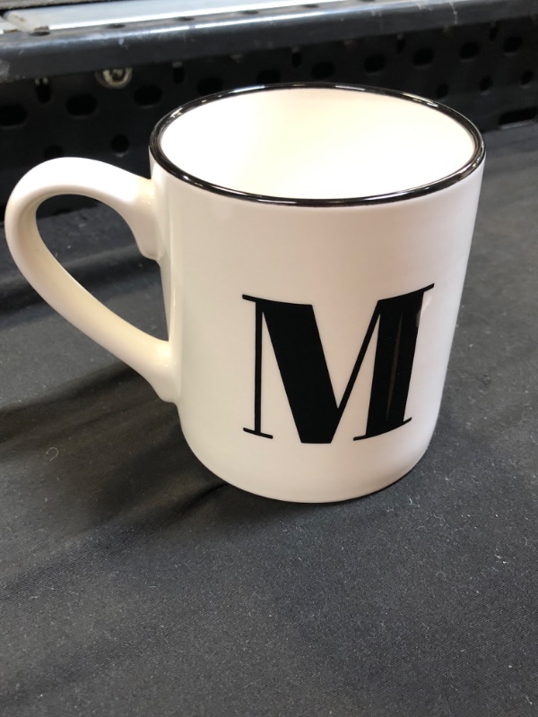 Photo 6 of 16oz Stoneware Monogram Mug White - Threshold™ " B " AND "M" AND "P" 3 MUGS
