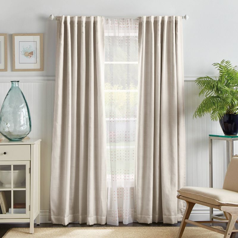 Photo 1 of 2pk Blackout Bedford Woven Window Curtain Panels - Martha Stewart - white

