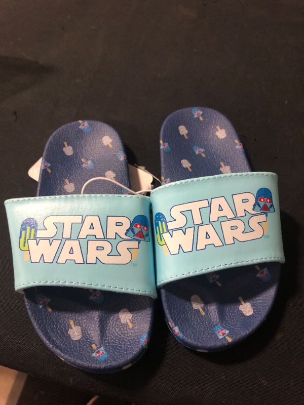 Photo 2 of Boys' Star Wars Swim Slide Sandals - 9-10 - Disney Store, Blue/Turquoise
