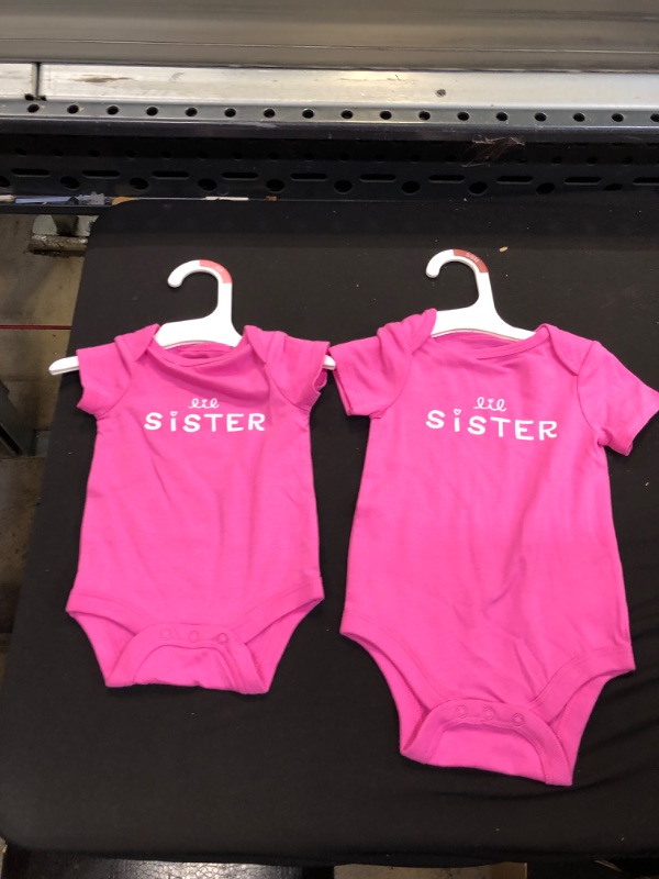 Photo 2 of Baby Girls' 'Lil Sister' Short Sleeve Bodysuit - Cat & Jack Pink  sizes NB and 3/6M 