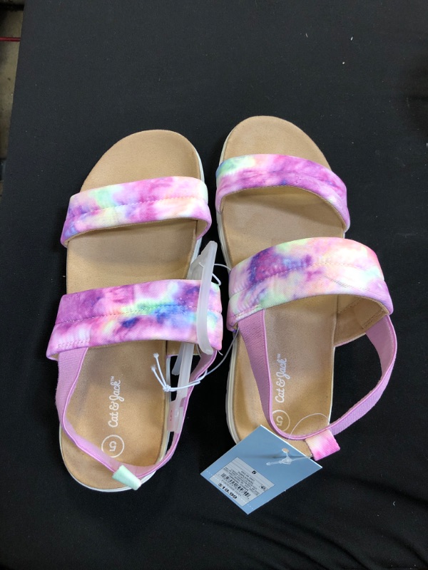 Photo 2 of Womens Hazel Tie-Dye Slip-On Pull-On Footbed Sandals - Cat & Jack Purple size 5 