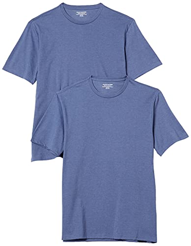 Photo 1 of Amazon Essentials Men's Regular-Fit Short-Sleeve Crewneck T-Shirt, Pack of 2, Navy Heather, X-Large, (ITEM IS A DARKER SHADE COMPARED TO STOCK PHOTO)
