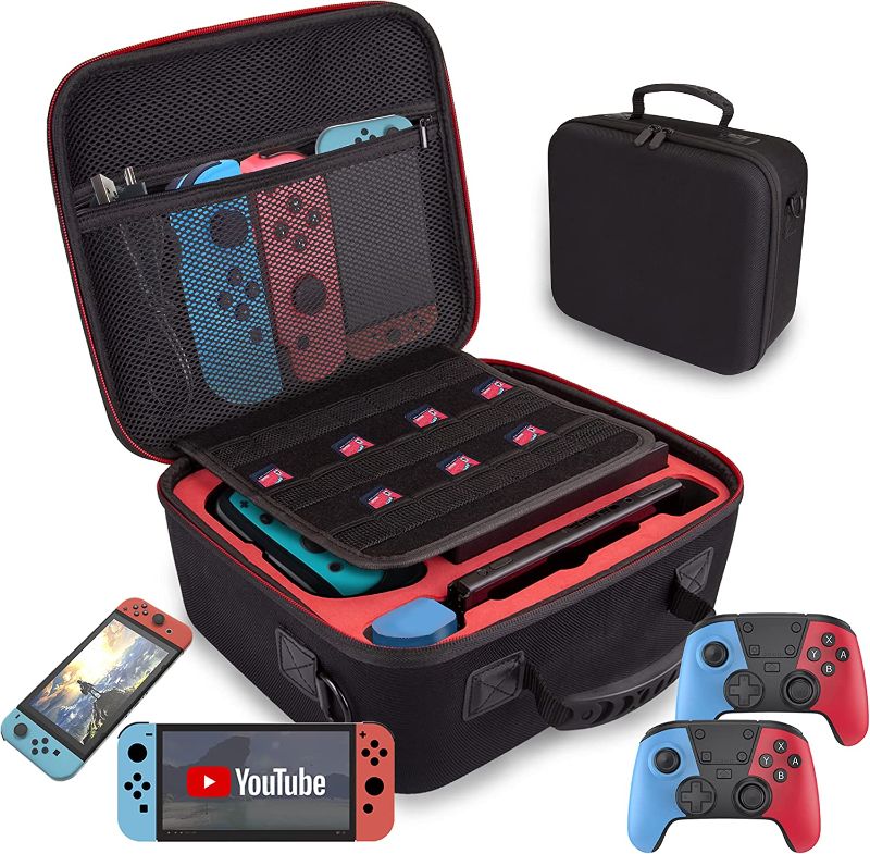 Photo 1 of Carrying Storage Case for Nintendo Switch, LP Portable Travel Case Protective Hard Shell Bag with Separate Storage Space for Switch Console, Pro Controller, Switch Dock, AC Adapter Cable & Accessories
, FACTORY SEALED 