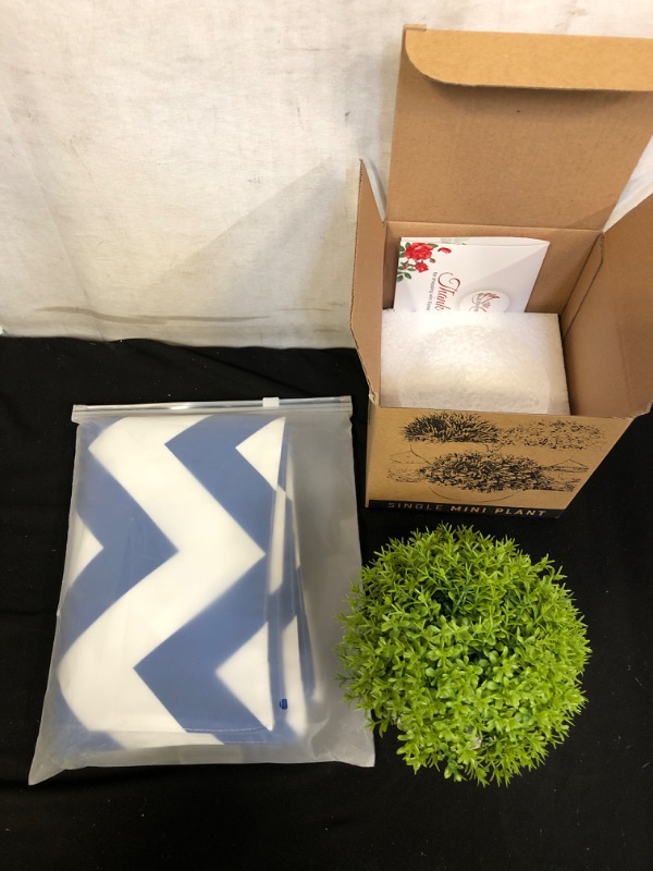 Photo 4 of 2PC LOT, Mini Artificial Plant (5") in White Ceramic Pot | Decorative Faux Plant for Home/Office Decor | Small Potted Topiary | Farmhouse Decor Accent | Desk/Kitchen/Bathroom/Shelf Fake Plant (Green 3), 

EMEMA Outdoor Waterproof Pillow Covers Geometric W