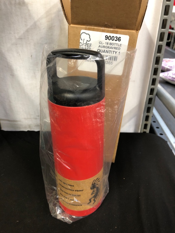 Photo 3 of Aquapelli Vacuum Insulated Water Bottle, 18 ounces, Aurora Red
, FACTORY SEALED 