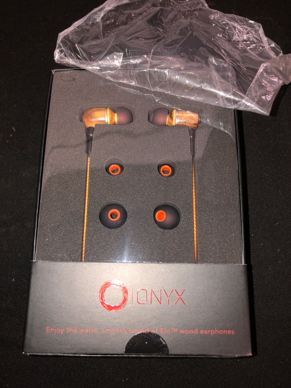 Photo 2 of Onyx Noise Cancelling in-Ear Wired Headphones with Mic, 3.5mm Plug Compatible with iPhones, iPads, Android Phones, Computers & Laptops (Orange)
