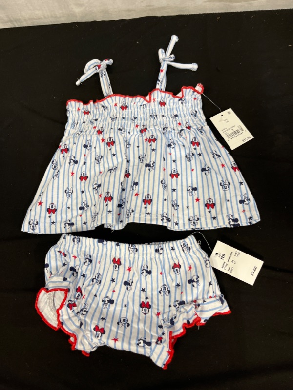 Photo 2 of Baby Girls' 2pc Disney Minnie Mouse Top and Bottom Set - NB