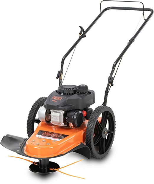 Photo 1 of BLACK+DECKER 25A-26S5736 4-Cycle Gas Powered 22-Inch Walk-Behind High-Wheeled String Trimmer with 140cc OHV Engine, Black and Orange
