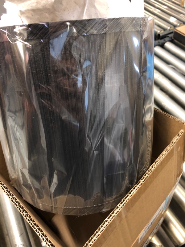 Photo 1 of Aspen Creative 31017 Transitional Hardback Drum (Cylinder) Shape Spider Construction Lamp Shade in Grey and Black