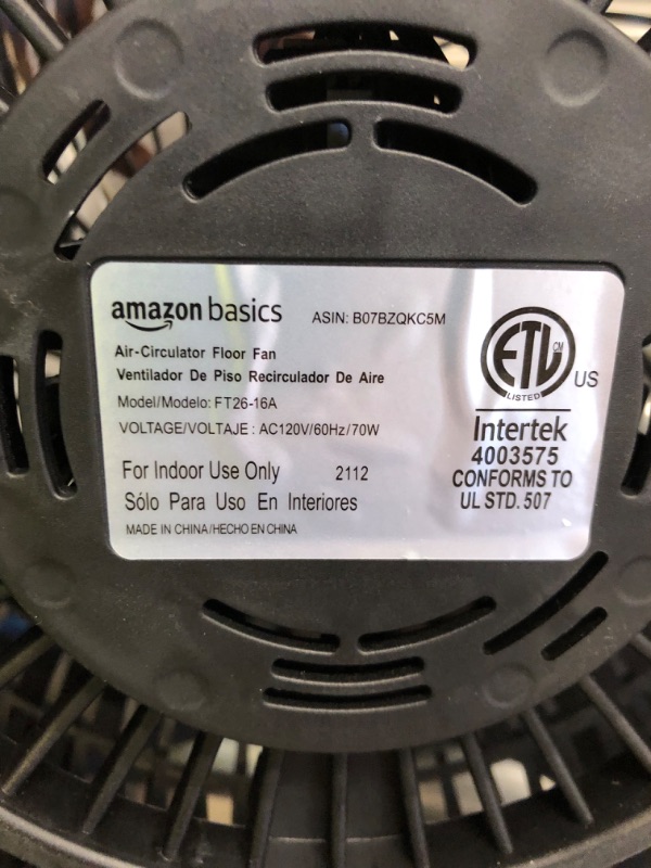 Photo 3 of Amazon Basics 3 Speed Small Room Air Circulator Fan, 11-Inch
