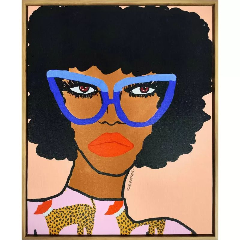 Photo 1 of 16" x 20" Glasses Portrait Framed Wall Canvas - Kendra Dandy