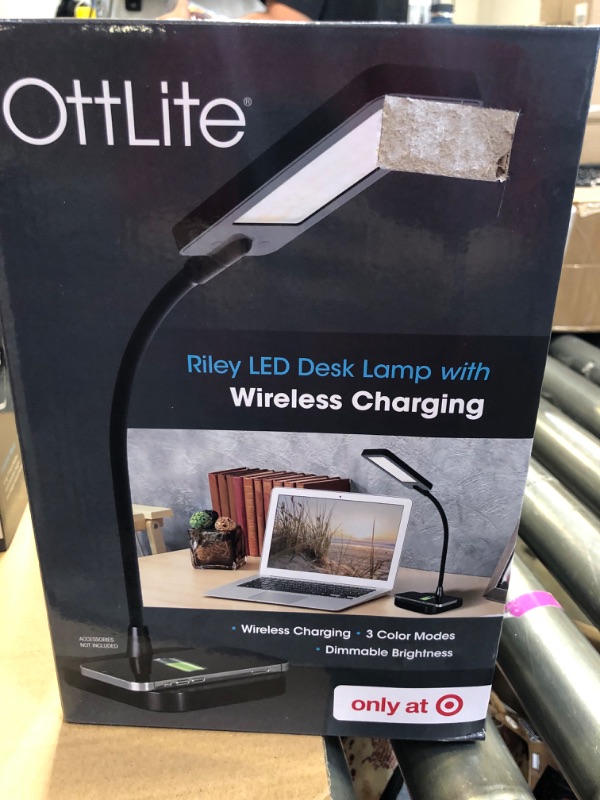 Photo 5 of LED Riley Wireless Charging Desk Lamp White - OttLite